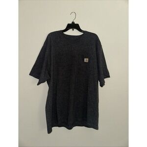 Carhartt Pocket Dark Gray Short Sleeve‎ T-Shirt Size Men's XL Tall Loose Fit